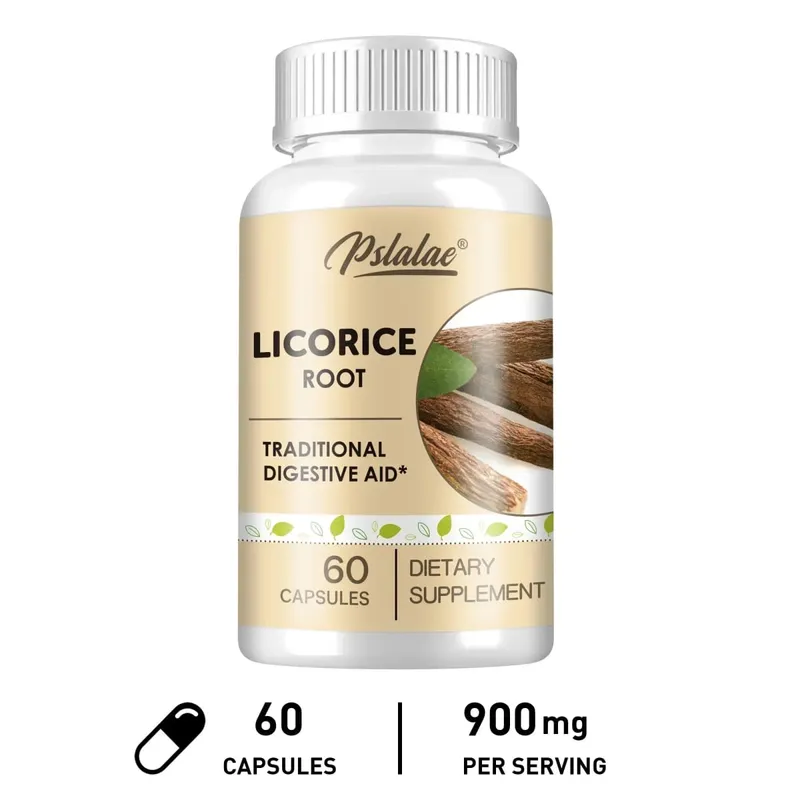 Licorice Root Capsules - Relieves Occasional Heartburn and Indigestion Soothes An Upset Stomach Improves Digestion Non-GMO