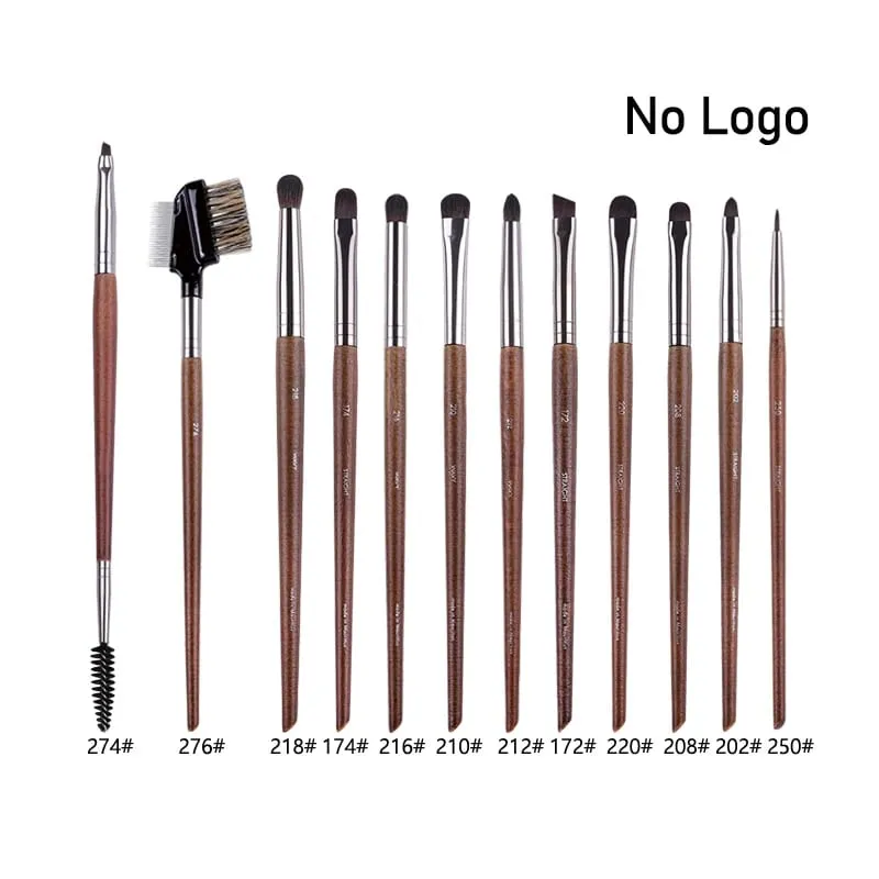 Natuurlijk hout Oogmake-up kwasten hele set Pro Crease Oogschaduw Make-up kit smudge highlighter wenkbrauw Lip wimperborstel praktisch