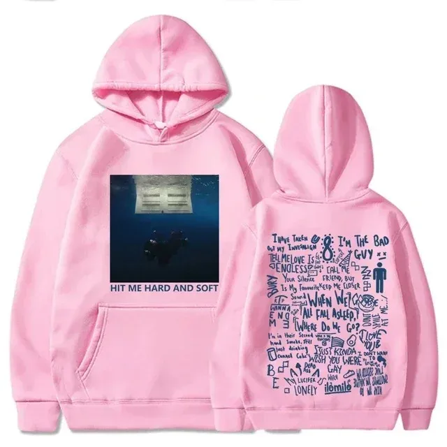 Hit Me Hard and Soft Tour Hoodie Billie Pullover Männer Sänger Grafikdruck Herbst Winter Fleece Sweatshirts für Fans