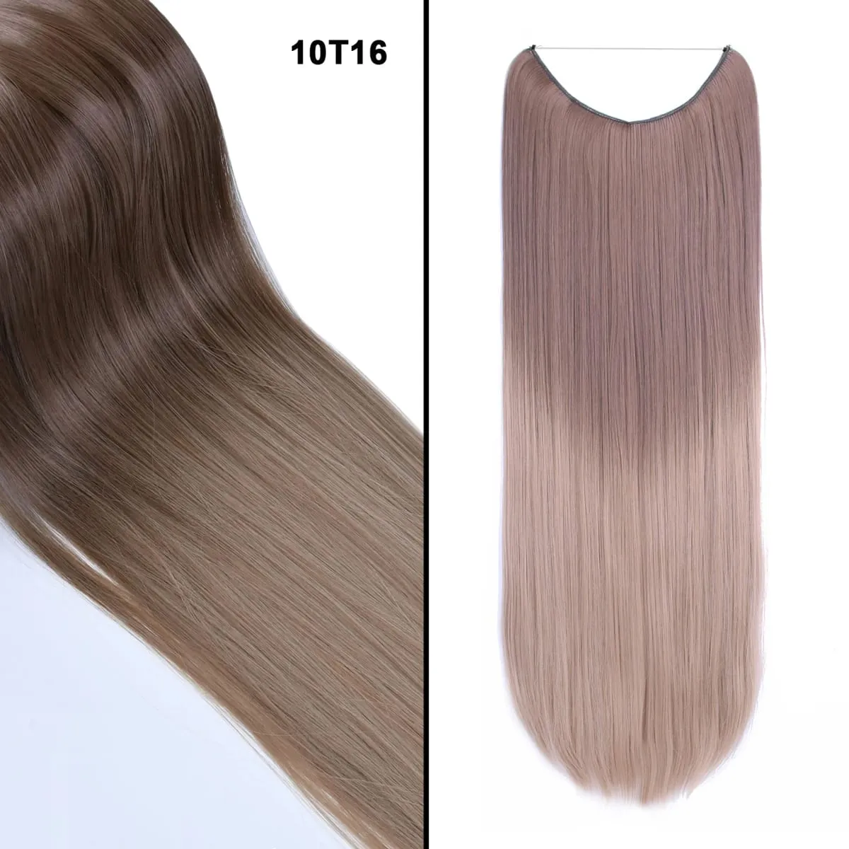 Jeedou κυματιστά μαλλιά Extension Elasticity Αόρατο σύρμα Fish Line One Piece No Clips Συνθετικά Hairpieces Ombre Χρώμα για γυναίκες — image 19