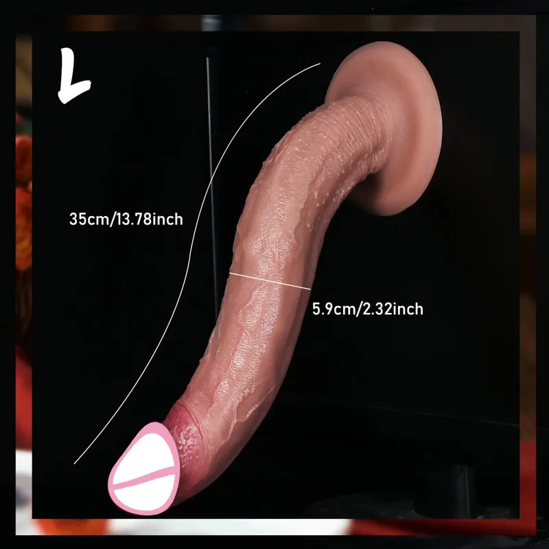 Ρεαλιστικό μακρύ μαλακό πισινό βύσμα Dildo 3 μεγεθών Ψεύτικο δέρμα πέους Αίσθηση σιλικόνης κόκορας Γυναίκα Άνδρας Αυνανισμός Βεντούζα Παιχνίδια πρωκτικού σεξ — image 4