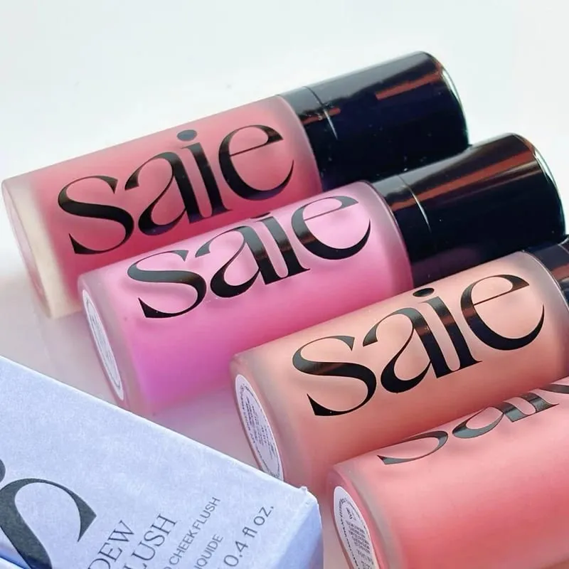 Saie 4-Colors Liquid Blush CHILLY SPICY Highlighter Sunglow Contouring Shimmer Powder Γρήγορη ξήρανση, μη κολλώδης φυσική υφή