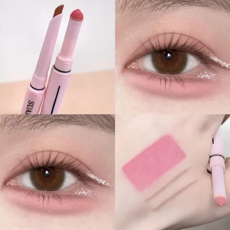 Dual End Glitter Matte Aegyosal Pen Brightening Highlight & Shadow Stick szemsmink fekvő selyemhernyó szemceruza gél ceruza 애교살 펜 — image 11