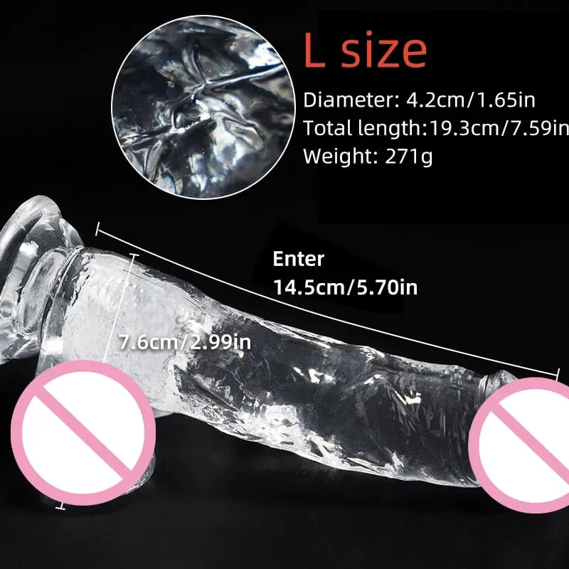 Transparent Soft Jelly Dildo Realistic Fake Dick Penis Suction Cup Dildo Realistic Sex Toys For Lesbian Women Female Masturbator — image 27