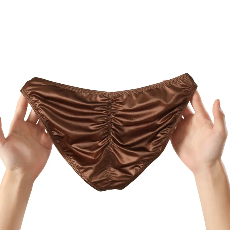 Men's Low Rise Gym Briefs Smooth Satin Sport Training Underwear Bodybuilding Ultra Thin Quick Dry Fitness Workout Butt-lifting