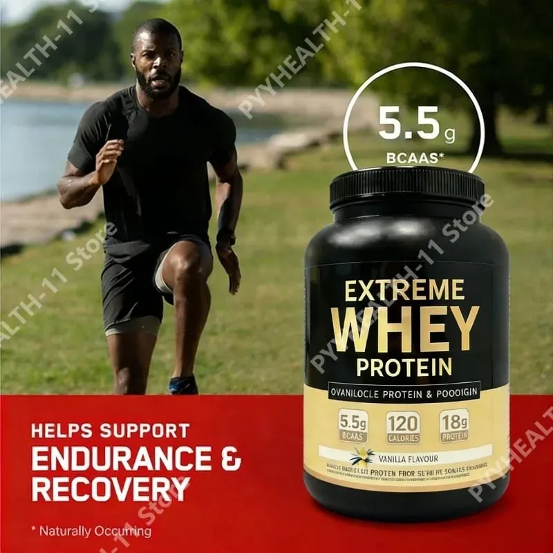 Whey Protein Powder White Mass Gainer Muscle Supplement Muscle Growth Sport Health Support for Gym Vanilla Flavor 1000g — image 4