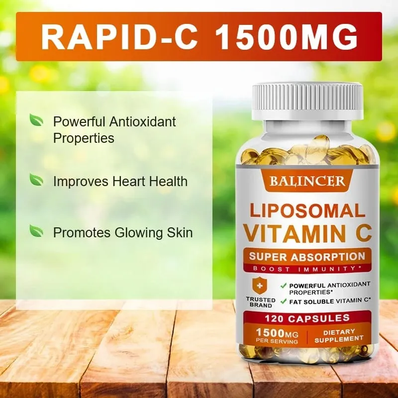 Liposomal Vitamin C Supplement - Easily Absorbed Fat-Soluble Vitamin C Antioxidant Support Immune System Promote Skin Health