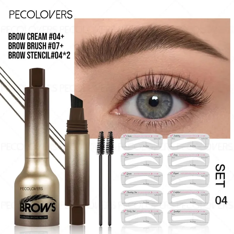 4 Pcs/SET Eyebrow Products Makeup 3 in 1 The Face Contouring Eyebrow Hairline Contour Fine Powder Soft Mist Brow Look