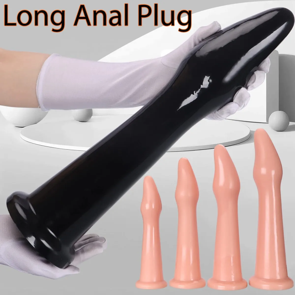 4 Μεγεθών Long Anal Plug Big Anal Dialator Dildo Huge Long Large XL Πρωκτικό βύσμα Εκπαίδευση Expansion Butt Plug Παιχνίδια σεξ για γυναίκες ομοφυλόφιλοι — image 2