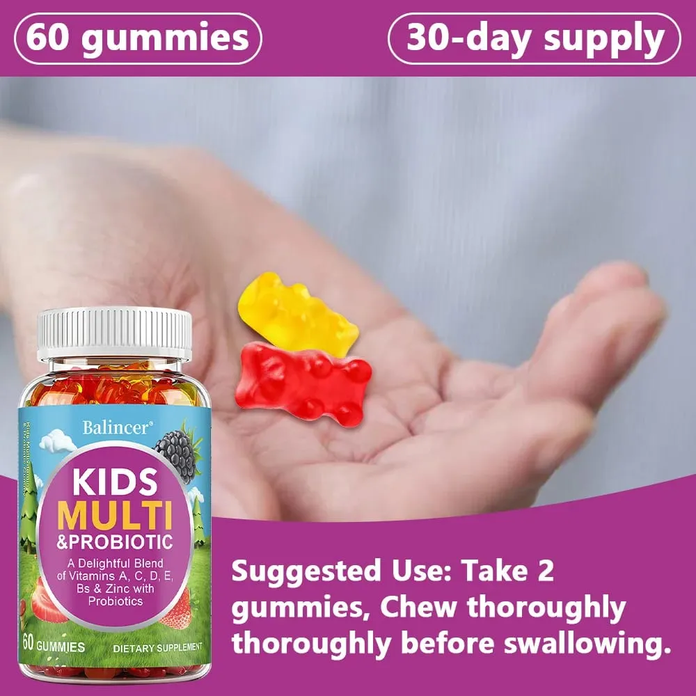 Organic Kids Multivitamin Gummies with Vitamins A C D E Zinc Probiotics Promotes Digestion and Enhances Immunity — image 6