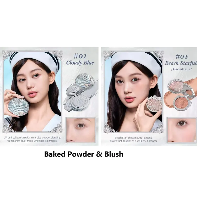 Flowerknows Shell's Jewel Σετ δώρου Μακιγιάζ Eye Blush Lip Glaze Setting Powder Correcting Primer For Women Full Kit