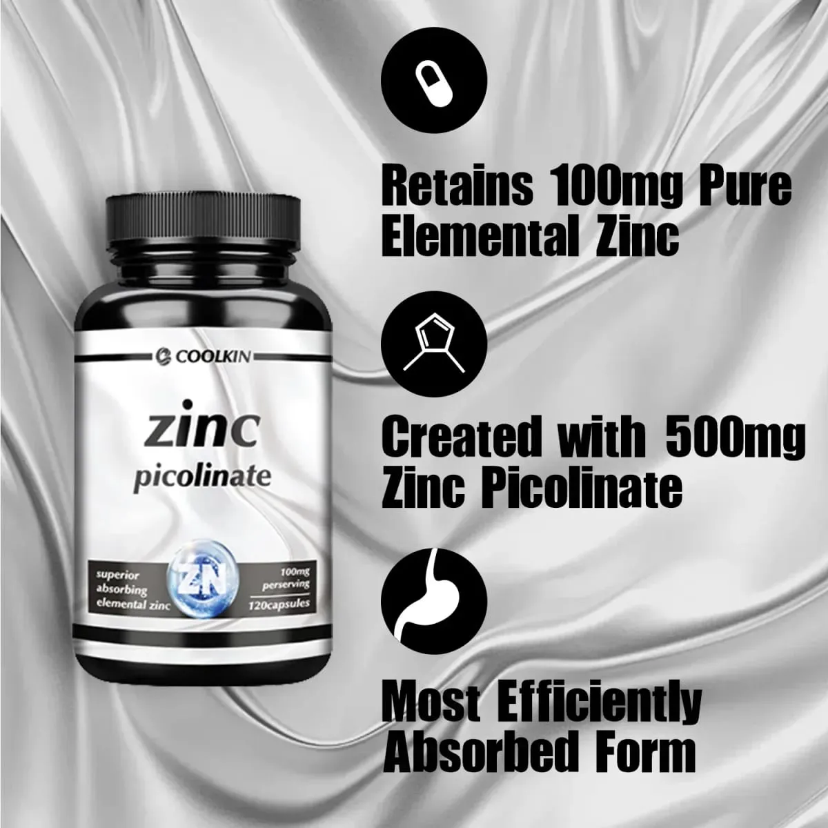 Zinc Picolinate Capsules - Boosts Immune Support Sleep & Energy
