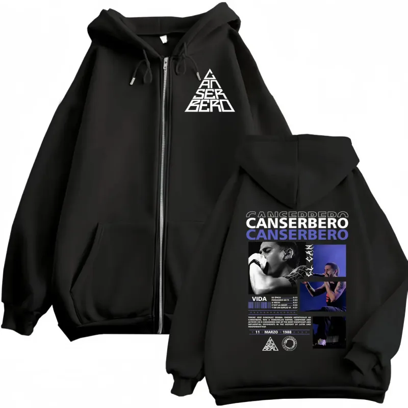 Canserbero Alles wat we nodig hebben is liefde Muerte Vida Merch Rits Hoodie Herenmode Hip Hop Zip Up Sweatshirts Casual Fleece Truien — image 11