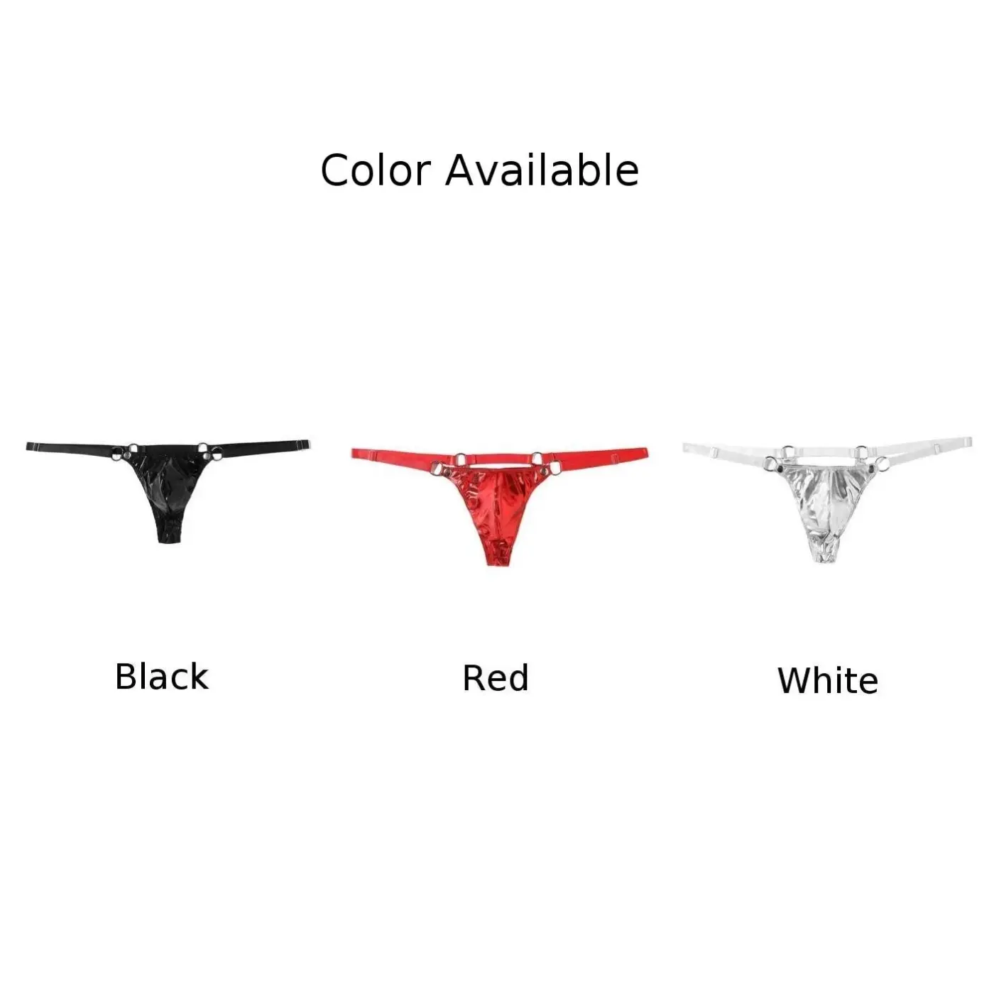 1pc Men Patent Leather G-String Sexy Thong V-back Low Ring Rise T-back Bulge Pouch Lingerie Underwear Gay Sissy Hot Clubwear — image 12