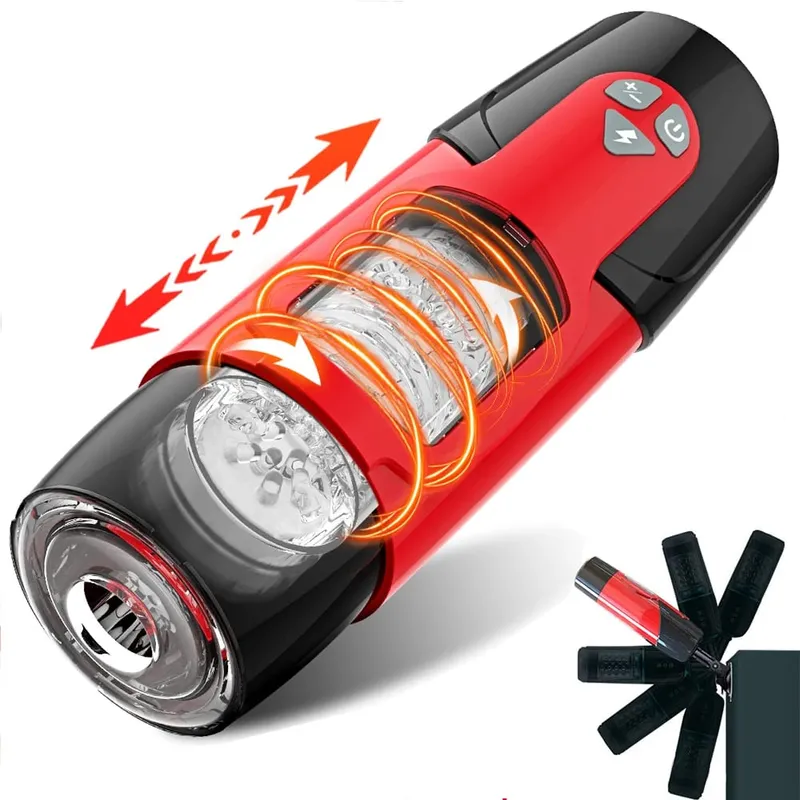 Automatic Male Masturbator Telescopic Rotation Masturbation with Suction Cup for Men Simulation Blowjob Piston Sex Toy for Men
