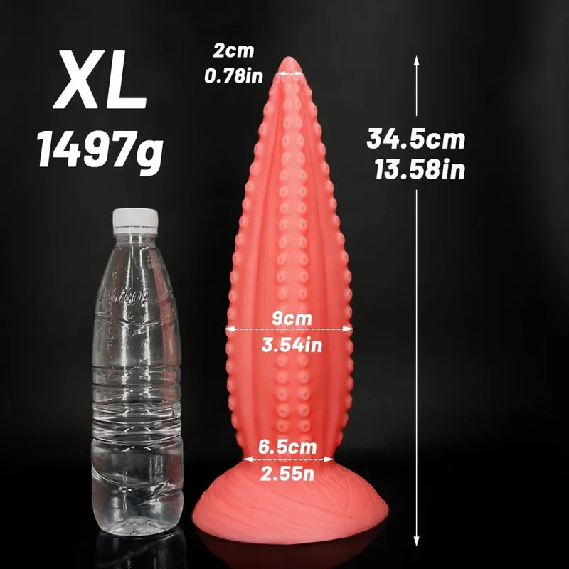 5 Sizes Big Anal Dildos Soft Silicone Long Butt Plug Monster Dildo Huge Pink Tentacle Dildo Masturbate Sex Toys for Women Men