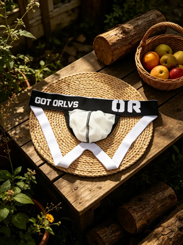 Mens G String Mesh Underwear Contrast Printed Letter Wide Elastic Waist 3D Contour U Pouch Fine Mesh Material Sophisticated