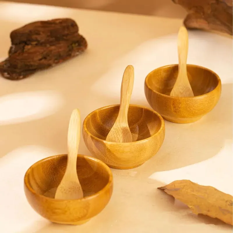 5/10/30/50 τμχ Μπολ Μίξερ Μάσκας Προσώπου Bamboo DIY με κουτάλι Σετ μπολ αρωματοθεραπείας Κιτ εργαλείων μακιγιάζ περιποίησης προσώπου με λάδι μασάζ