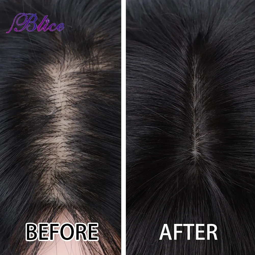 Blice Synthetic Clip-In Κλείσιμο με δαντέλα με κτυπήματα Μικτά σγουρά μαλλιά Extensions Κάλυμμα Λευκά μαλλιά Μέσο Μέρος Μαλλιά κομμάτια — image 7