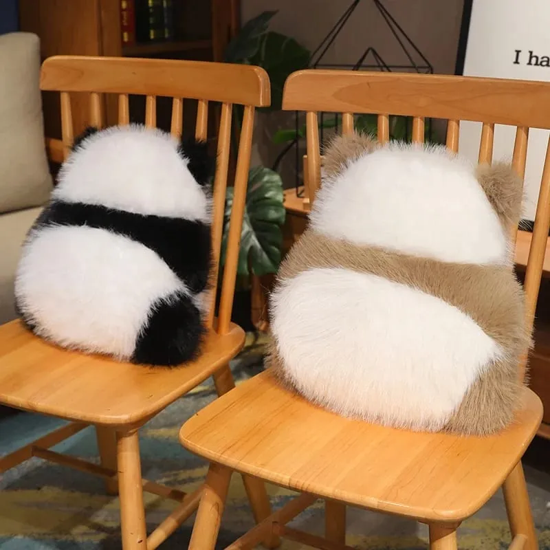 Szuper bolyhos plüss panda árnyék, töltött Qizai hátsó nézet Párna skandináv stílusú kanapé dekoráció párna csokoládé panda ölelés derékpárna — image 7