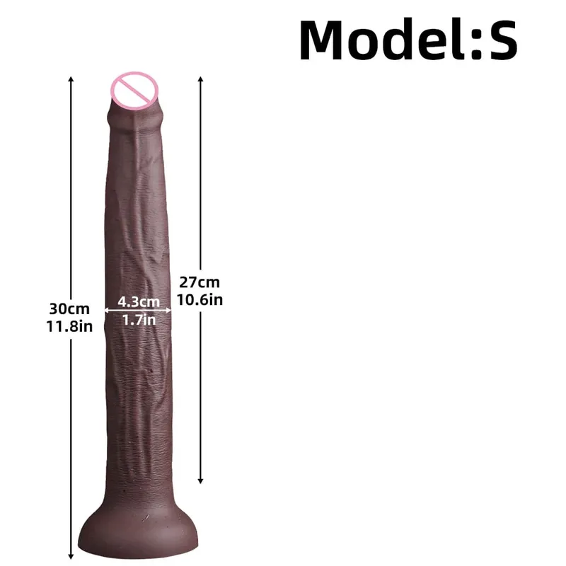 Super Long Realistic Dildos Butt Plug Μαλακό πέος σιλικόνης για ενήλικες Βεντούζα Παιχνίδια σεξ για γυναίκες άνδρες Πρωκτικό μασάζ κόλπου