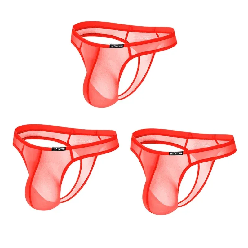 Ultra Thin Sheer Briefs Men Underwear Cooling Knickers Low Rise Bulge Pouch Underpants Soft Mesh Panties Male Thong Pants