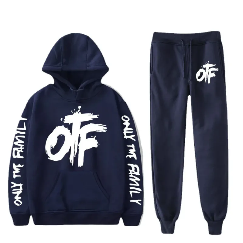 Harajuku مريحة مضحك OTF رسالة طباعة البلوز Sweatpants دعوى الرجال/النساء هوديس + بنطلون دعوى لطيف 2 قطعة مجموعة الملابس — image 5