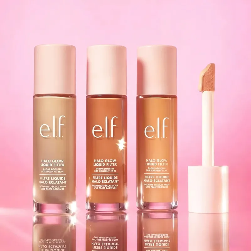 ELF Fashion Makeup Cosmetics Liquid Foundation Concealer וליפ גלוס מבהיר עם אורות מהבהבים Lip Oil Glossy Finish