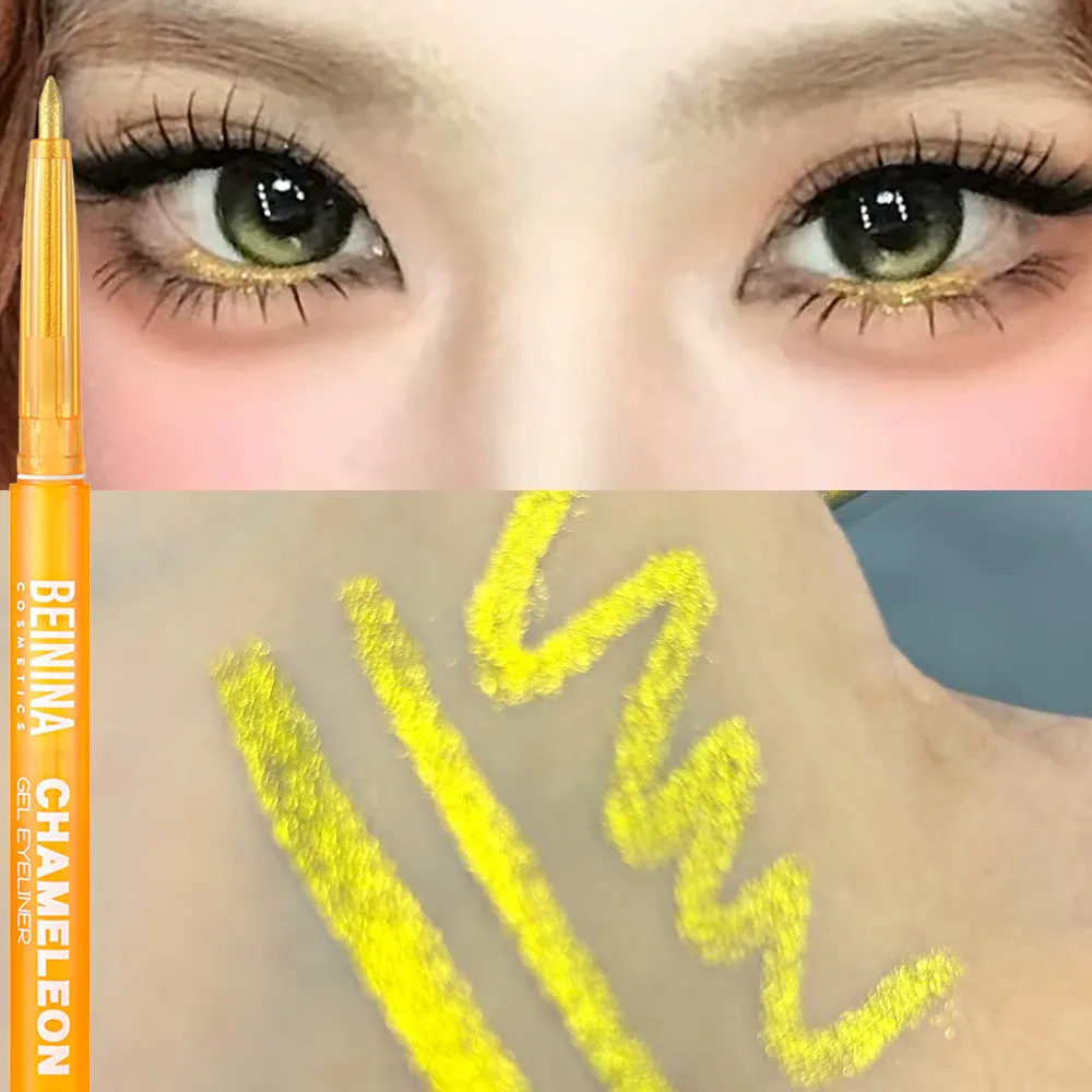 Μεταλλικό Chameleon Gold Eyeliner Gel στυλό Pearlescent Polarized Glitter Πράσινο Inner Eye Liner Λαμπερό πολύχρωμο Soft Eyes Pigment