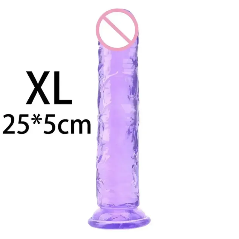 Cheap Women Erotic Anal 5 Colors Big Transparent Dildo Suction Cup Jelly Dick Sex Toys Soft Clitori Vaginal Masturbators Penis — image 19