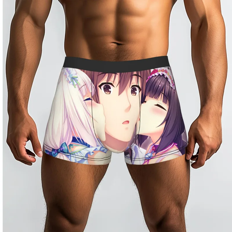 Anime N-Nekopara Chocola Vanilla Underwear Men Printed Game Boxer Briefs Shorts Panties Soft Underpants — image 8