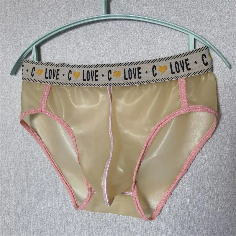 Men Latex Leather Underwear Sexy Underpants Seamless Briefs Low Waist Translucent Scrotum Bulge Panties for Gay Erotic Lingerie — image 2