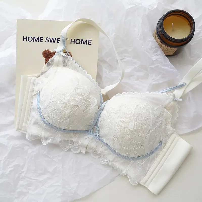 French Garden MOYISU Lace Σετ σουτιέν 32-38 AB Wireless Thin Cup Push Up Anti Sag セクシー Υποστήριξη Εσώρουχα Κατάλληλο μικρό μπούστο