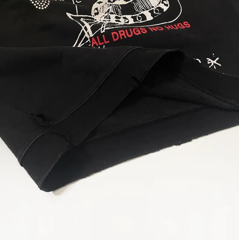 Nouveau surdimensionné PALY sweat à capuche pour homme femme lavé noir endommagé meilleure qualité décontracté Vintage Cardigan Zip sweats — image 30