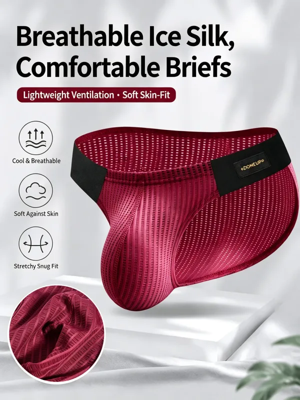 New Men's Silky Mercerized Briefs Quick‑Dry Breathable Lightweight Premium Texture Gym Workout Sports Male Underpants — image 8