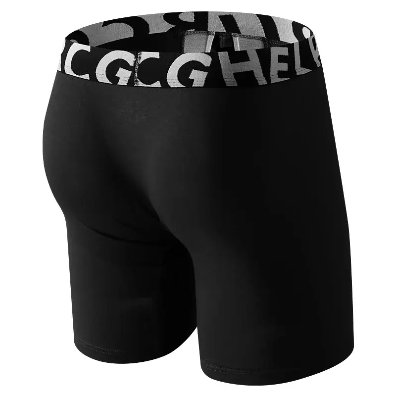 Men's Long Leg Cotton Boxer Briefs with Scrotum Pouch Anti-Chafing U Convex Separation Sports Underwear for Comfort — image 10