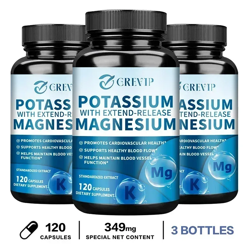Potassium Magnesium - Improve Sleep Quality Reduces Fatigue and Headaches Benefits Bone and Heart Health Immune System