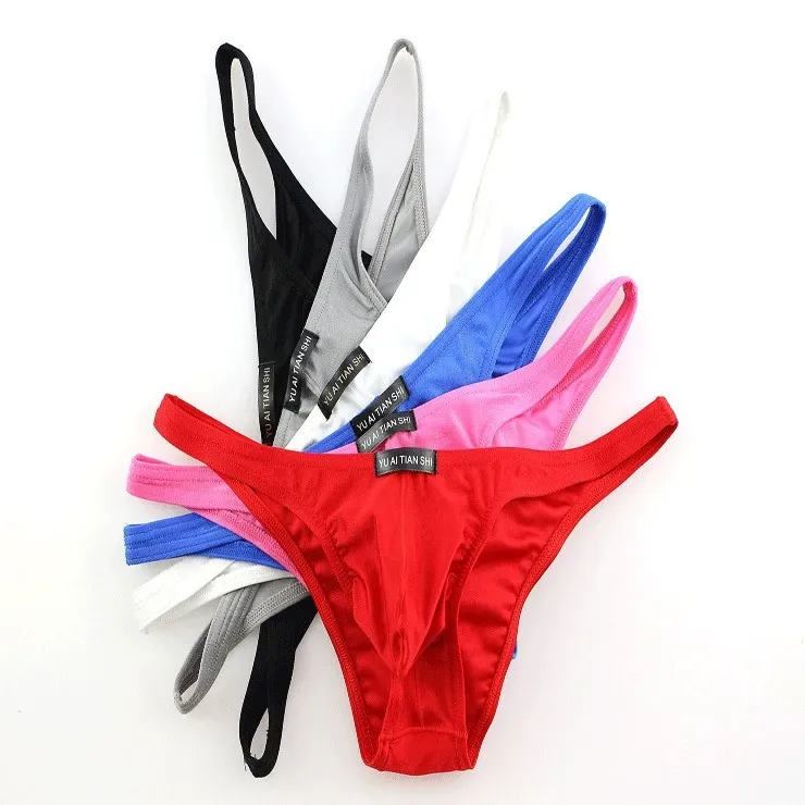 Sexy Underwear Men's Briefs Low Waist Nylon Jockstrap Mini Briefs Bikini Shorts Jockstrap Cueca Underpants Jockmail