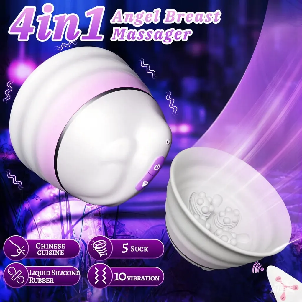 Wearable Breast Massager Remote Control Breast Pump Vibrator 5 Sucking 10 Vibration Modes Nipple Stimulation Sex Toys For Women