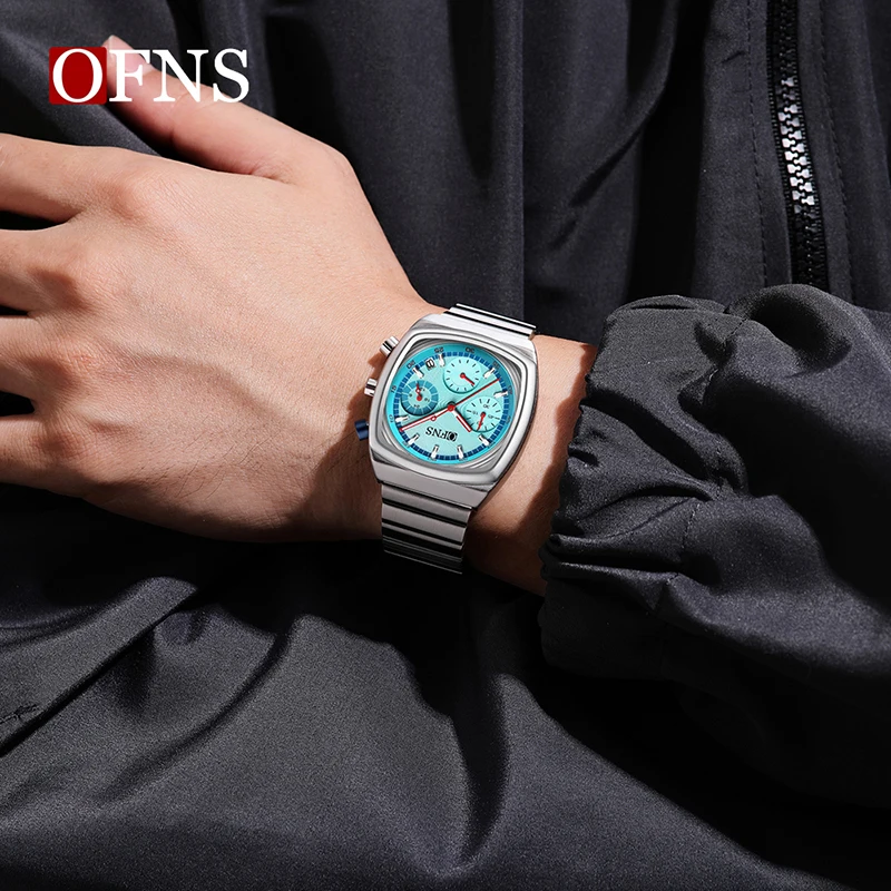 1635 New Fashion Men's Quartz Wristwatch Luminous Calendar Waterproof Steel Strap Casual Sport Watches for Man reloj hombre