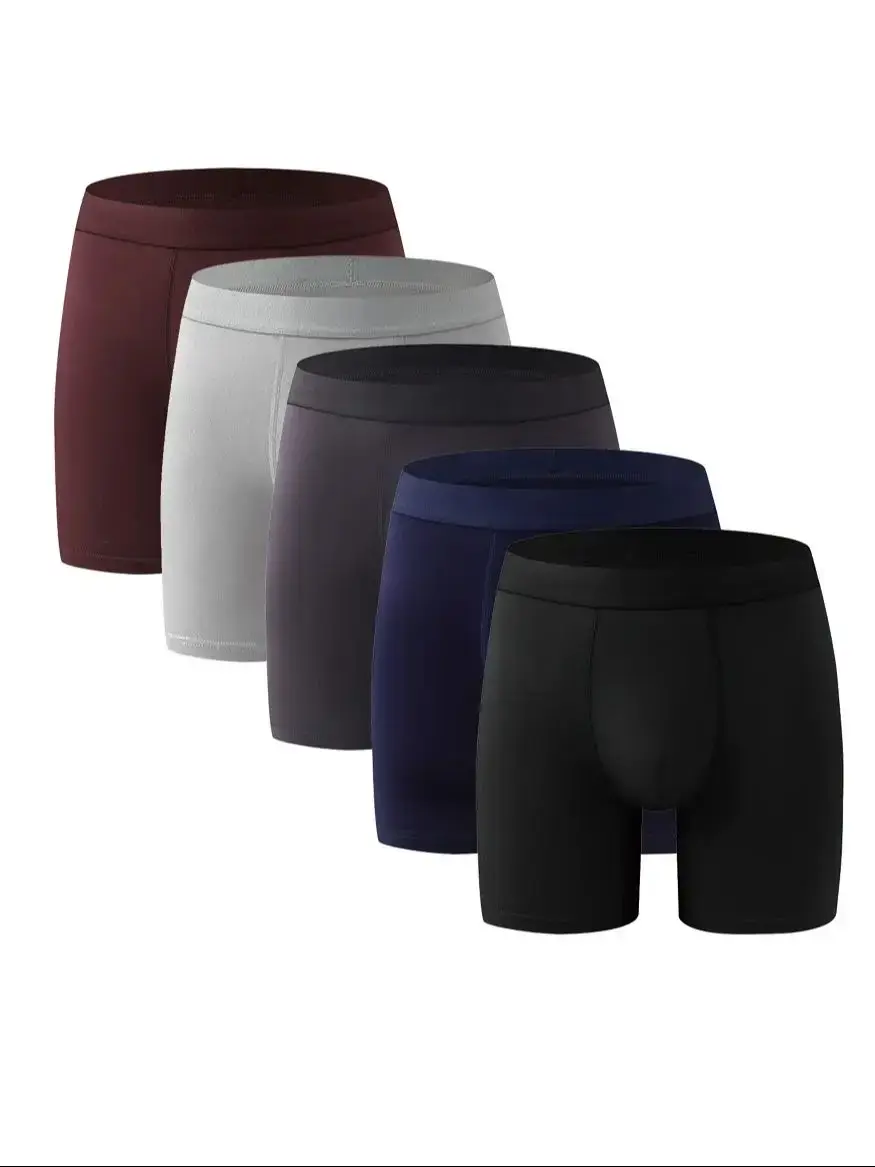 Men's Bamboo Fiber Boxer Briefs - Single Piece Soft Solid Color Underwear with Seamless Waistband & Contoured Pouch — image 10