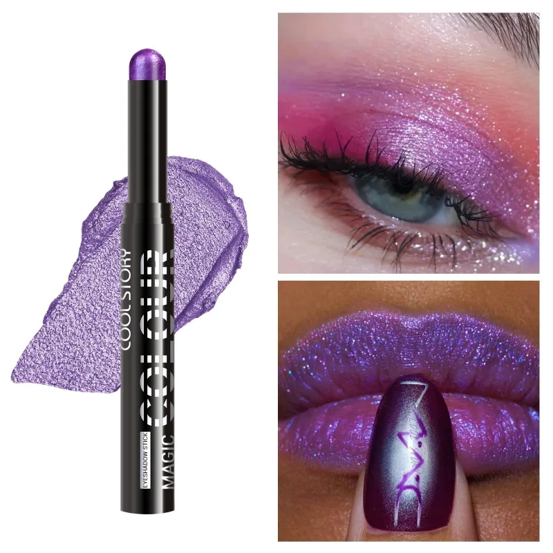 2 σε 1 Eyeshadow Lipstick Stick Pencil Waterproof Glitter Brighten Matte Eye Shadow Makeup Pigment Eyeshadow Pen