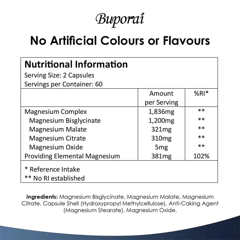 Magnesium 4-in-1 Complex - Supports The Nervous System Promotes Healthy Sleep and Muscle Relaxation and Relieves Stress