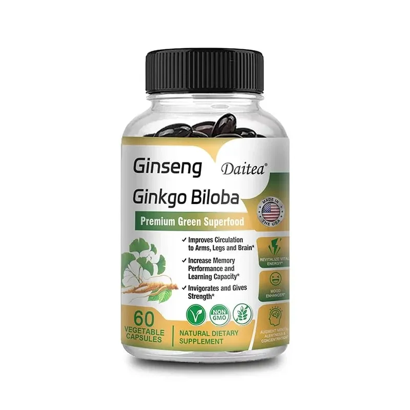 Premium Ginseng + Ginkgo - Nootropic Brain Supplement Memory & Concentration Circulation & Energy Boost 120 Capsules — image 9