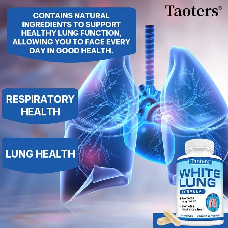 White Lung - with Quercetin Bromelain Vitamin D K Lung Cleansing and Detoxification Supports Lung and Respiratory Health
