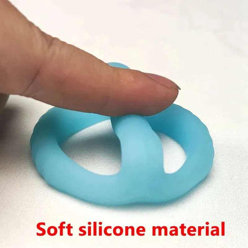 New Blue Luminous Penis Ring Reusable Silicone Semen Penis Ring Penis Enlargement Delayed Ejaculation Male Sex Toys — image 3