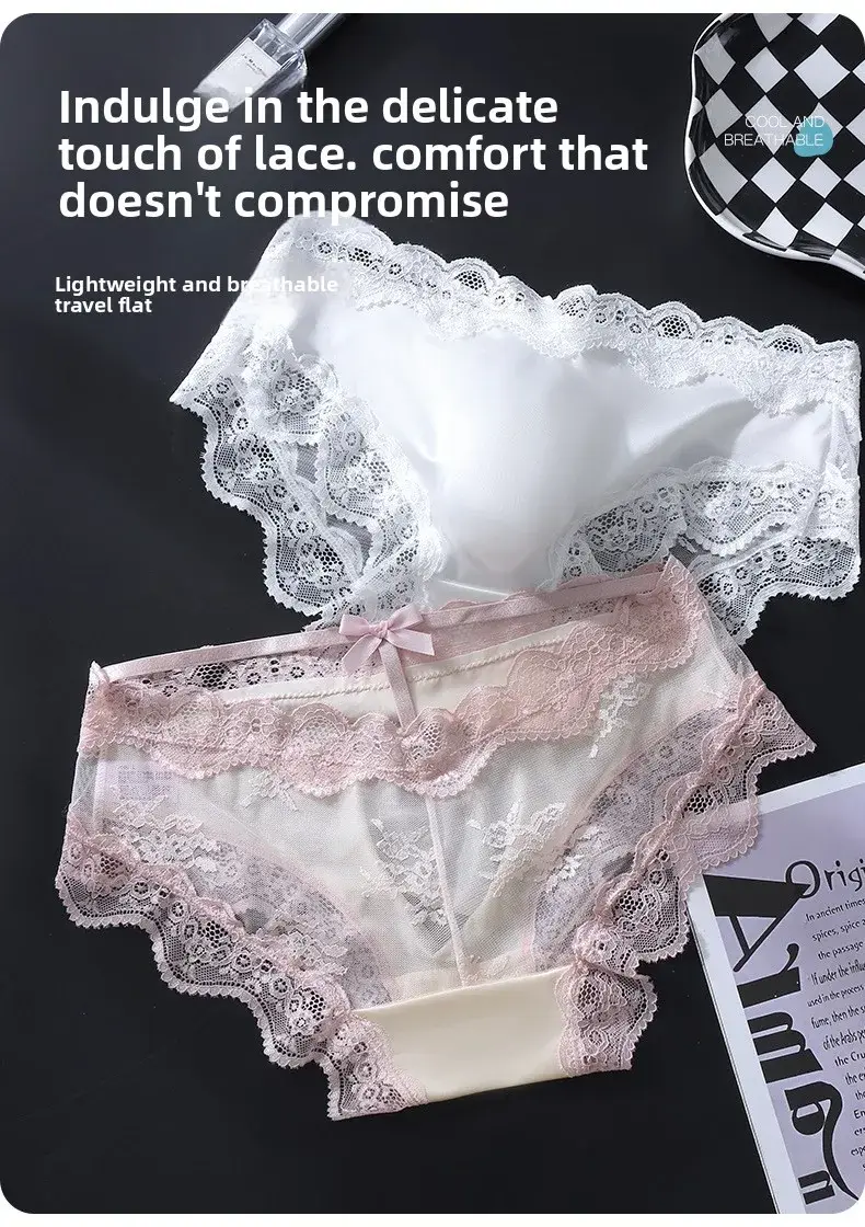 Men's Sexy Satin Lace Briefs 3D Contour Pouch Scalloped Trim Mesh Patchwork Ultra Smooth Low Rise High Elastic Male Underwear — image 3