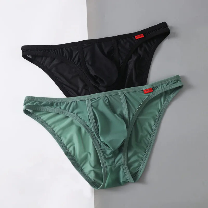 Ultra Thin Men's Underwear Large Pockets Triangular Underpants Transparent Lightweight Briefs