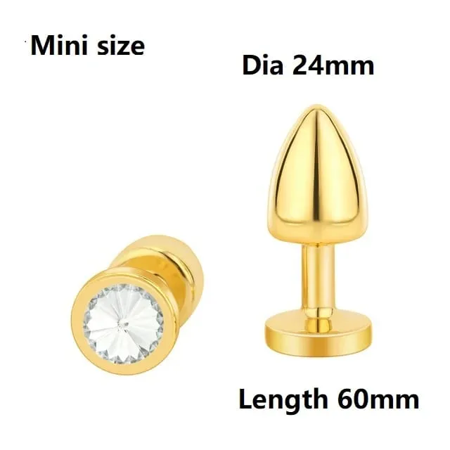Small Size Metal Anal Beads Butt Plug Mini Rainbow Rose gold Butt Plug Crystal Jewelry Trainer Anal Dildo Masturbation Sex Toy — image 17