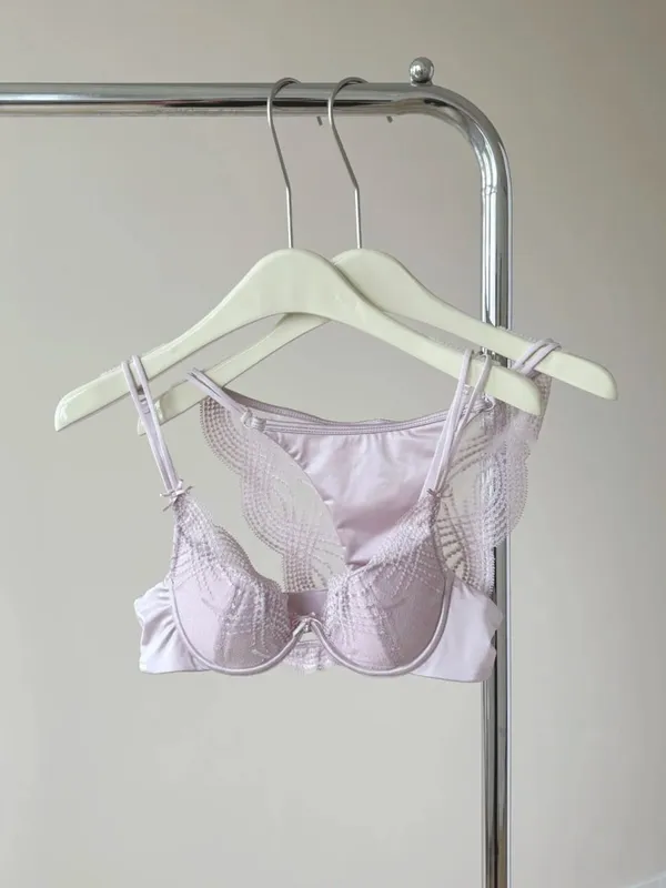 Half Cup Σετ Εσώρουχα Γυναικεία Thin Cup Push Up Μαλακό εσώρουχο σουτιέν Μικρό στήθος Στήριγμα στο πλάι Anti Sag Εσώρουχα 32-38